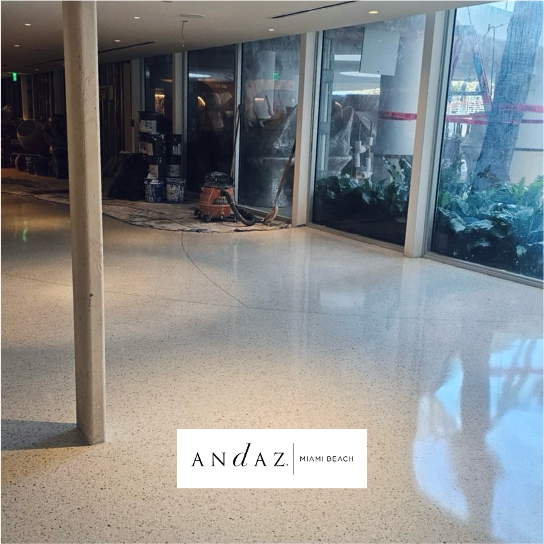 TERRAZZO INSTALLATION AT THE NEW ANDAZ MIAMI BEACH (FORMERLY THE CONFIDANTE BUILDING)